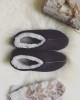 LuLu Graphite fur slippers rubber sole