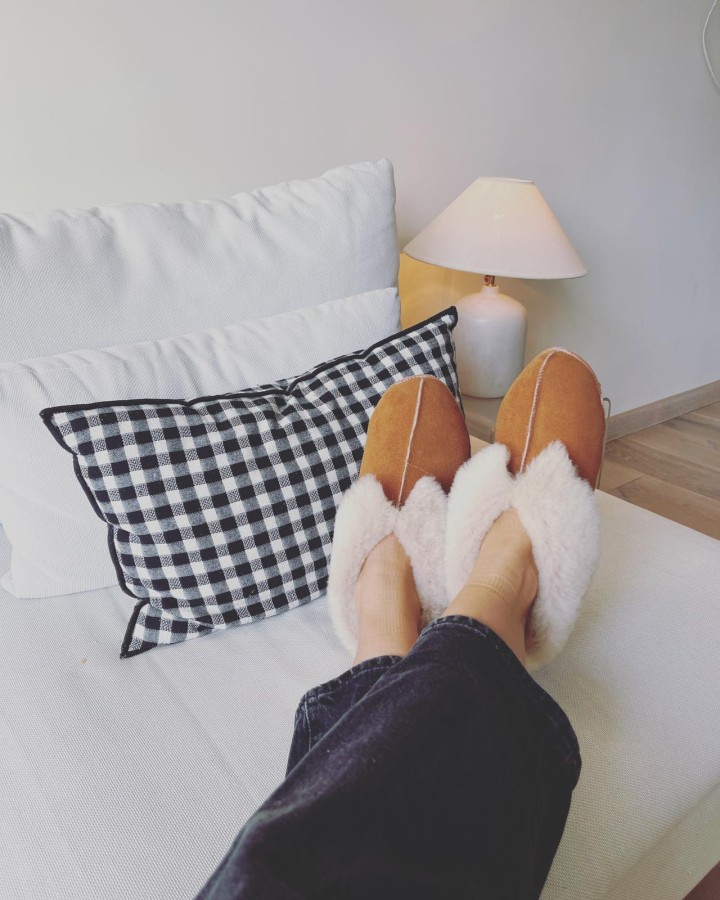 LuLu Brown Queen fur slippers