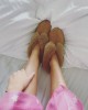 LuLu Caramel Queen fur slippers