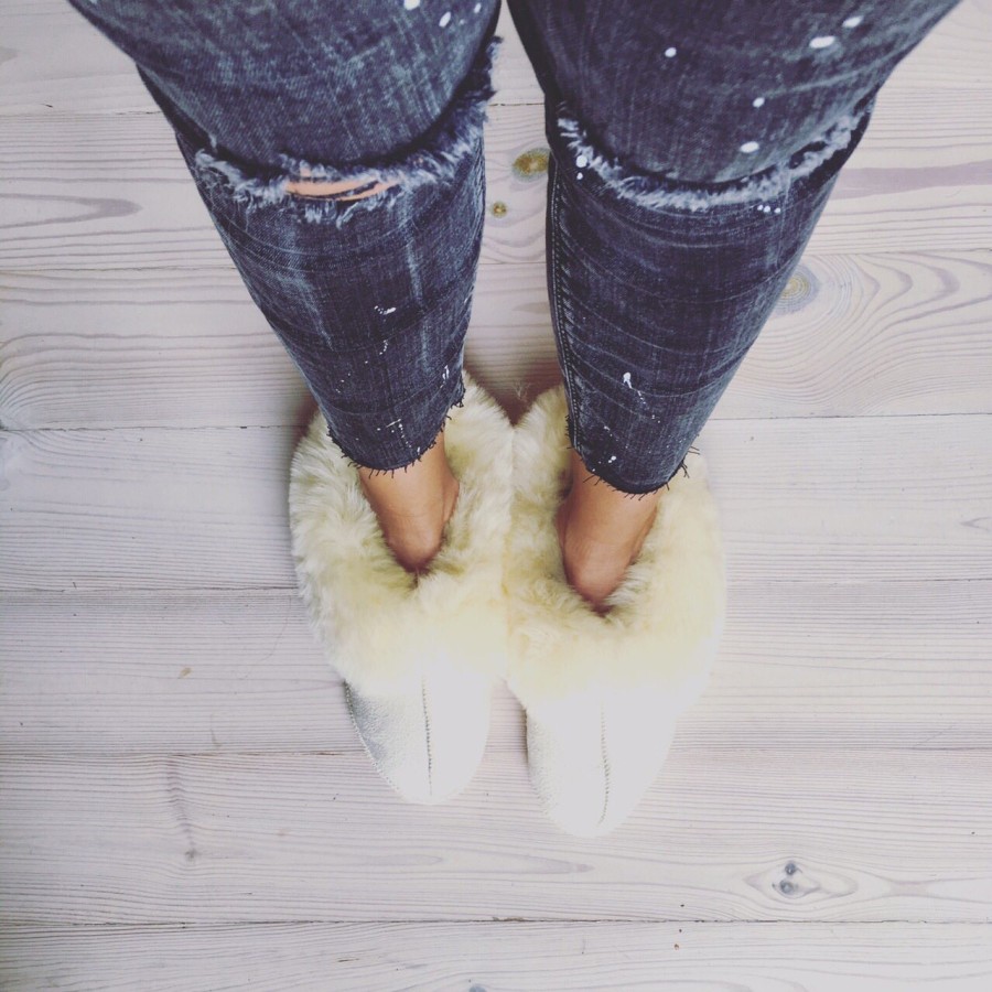 LuLu Honey fur slippers
